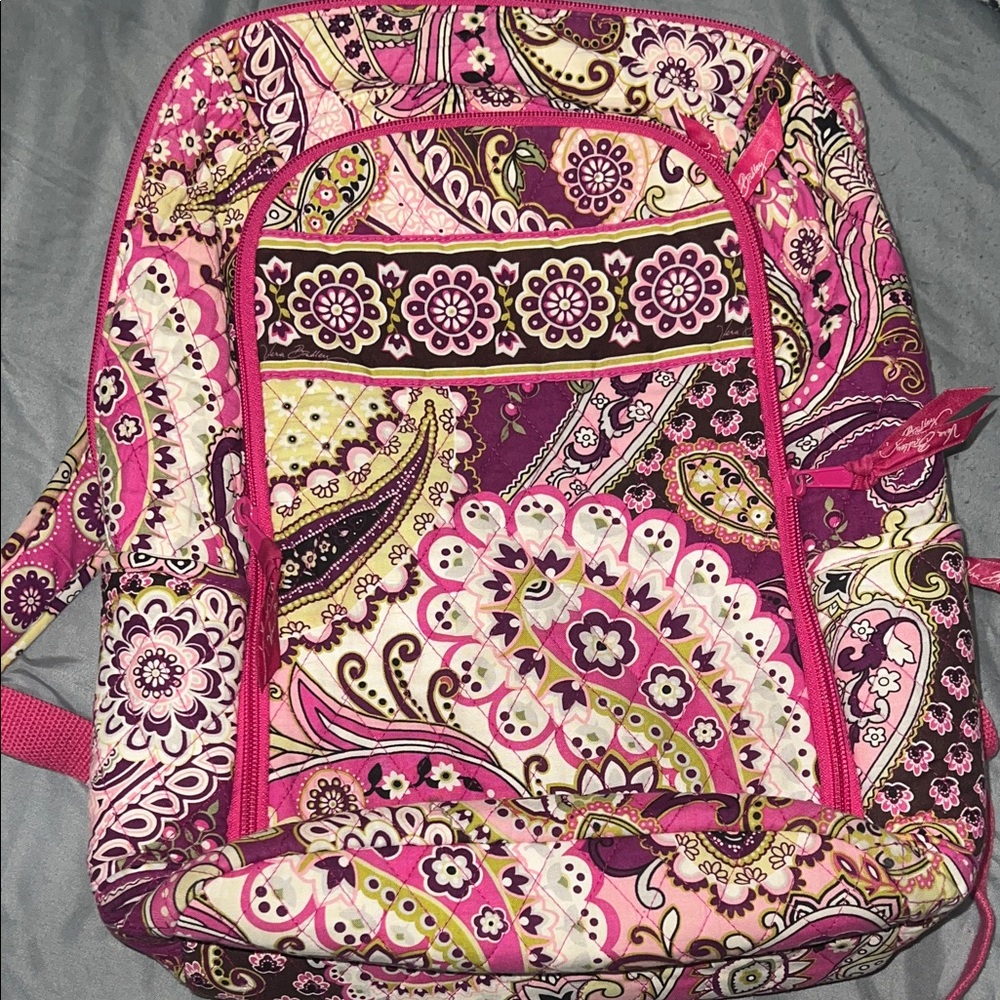 Vera Bradley Pink and Purple Paisley Backpack